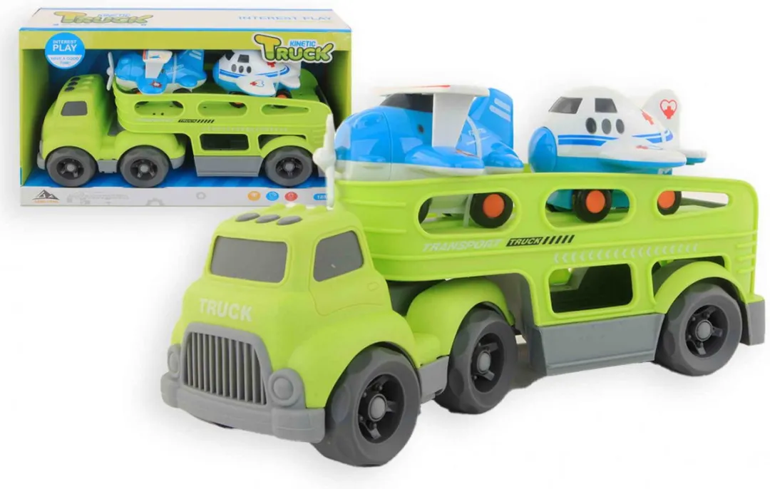 Jonotoys Kinetic Truck met 2 Vliegtuigen 18+ maanden