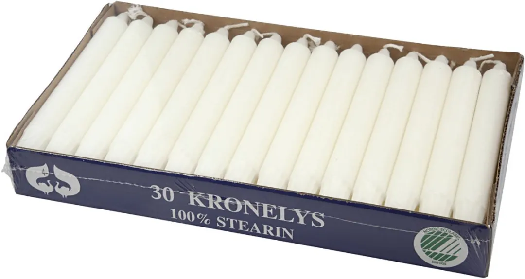 Creativ Company Kaars 20cm Wit - 30 Stuks