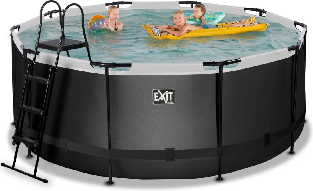 EXIT Toys Black Leather Zwembad 360x122cm - Filterpomp - 10.126L