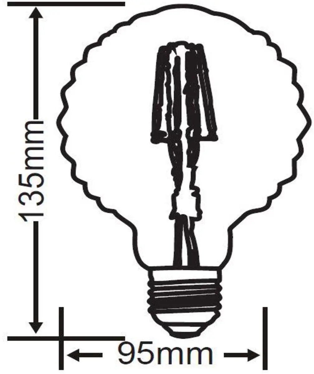 Trio LED-globelamp E27 - 4W - 2700K - Amber - afbeelding 2 van 3
