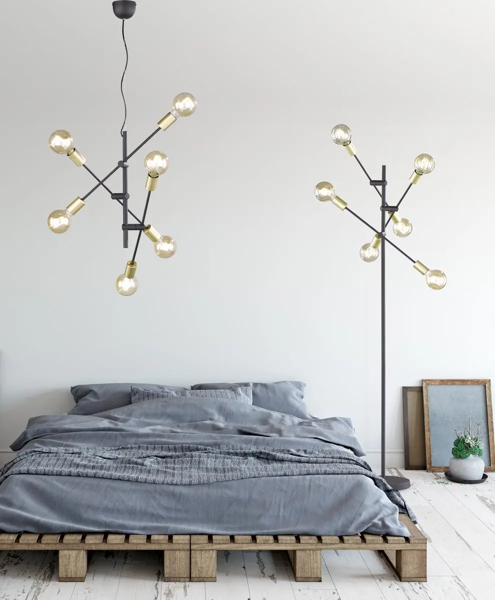 Trio Cross Plafondlamp 6-lichts - 606700632 - Zwart - afbeelding 4 van 6