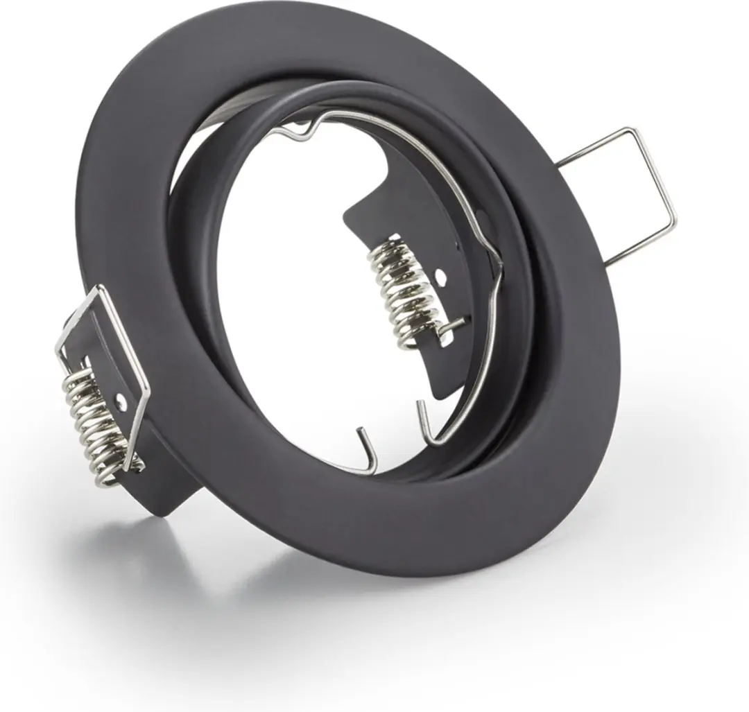 TRIO Jura Inbouwspot Zwart Mat Rond