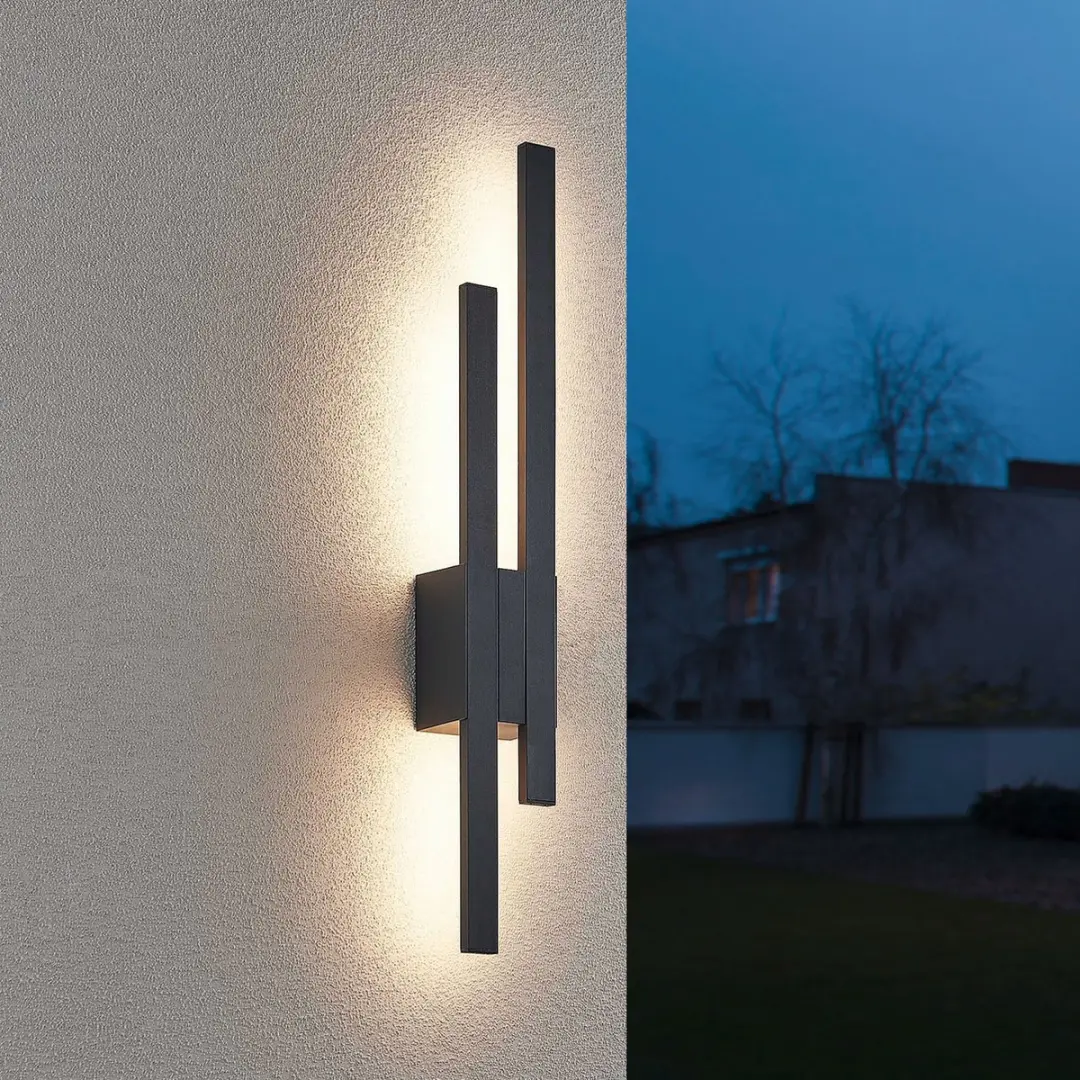Trio TAWA Buitenwandlamp 2-lamps IP54 - Antraciet - afbeelding 2 van 6