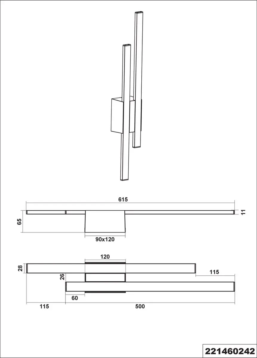 Trio TAWA Buitenwandlamp 2-lamps IP54 - Antraciet - afbeelding 3 van 6