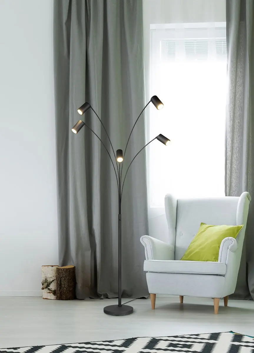 Trio Marley Vloerlamp - Zwart Mat - afbeelding 6 van 6
