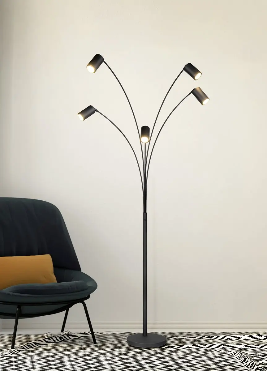 Trio Marley Vloerlamp - Zwart Mat - afbeelding 4 van 6