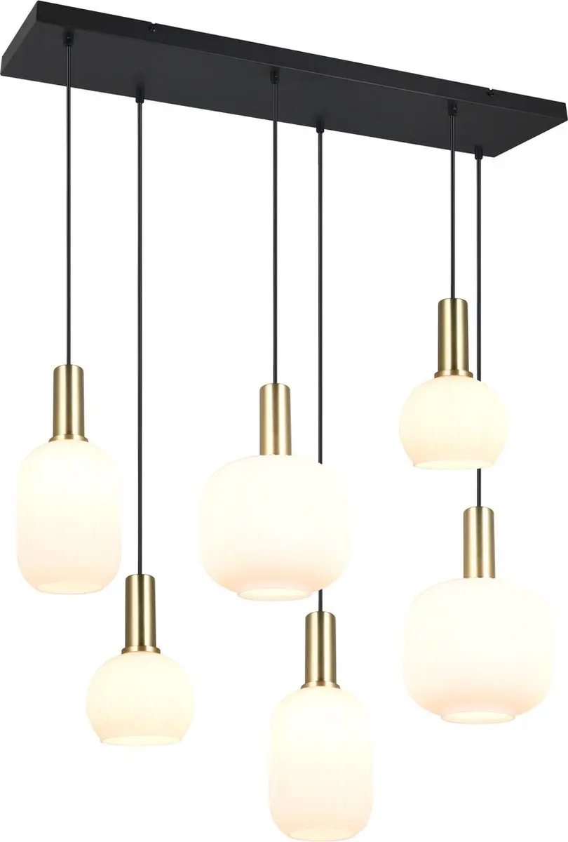 Trio Diva Hanglamp - Messing Mat - 6x E27 - afbeelding 2 van 6