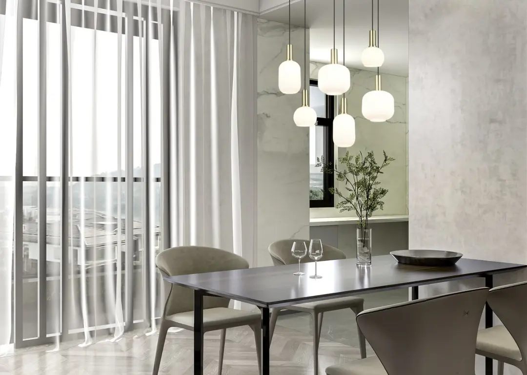 Trio Diva Hanglamp - Messing Mat - 6x E27 - afbeelding 6 van 6