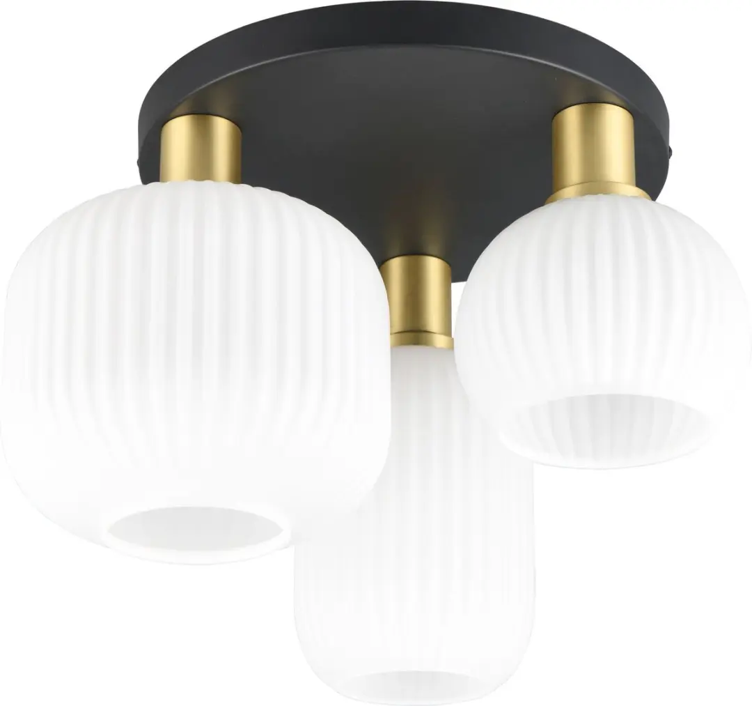 Trio Diva Plafondlamp - 3-lamps - Ø39cm - Messing mat - afbeelding 3 van 5