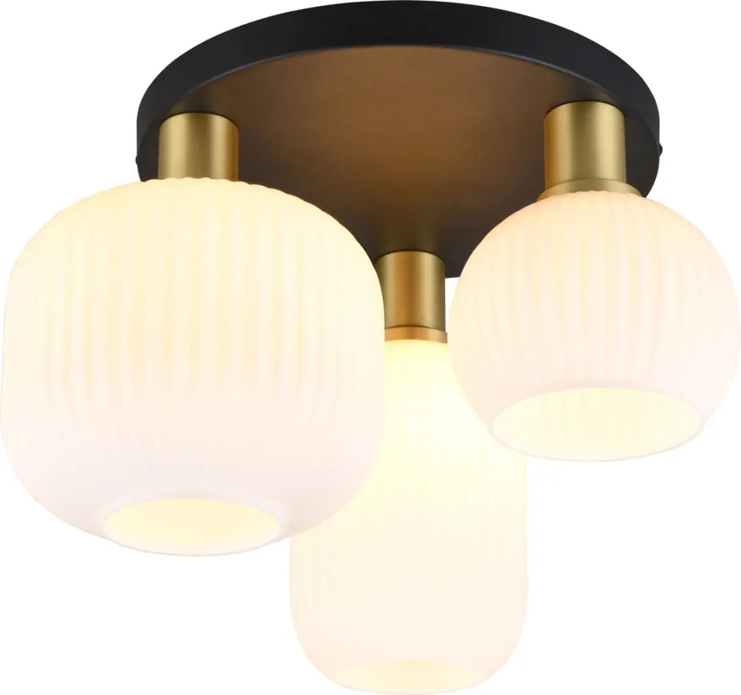 Trio Diva Plafondlamp - 3-lamps - Ø39cm - Messing mat - afbeelding 4 van 5