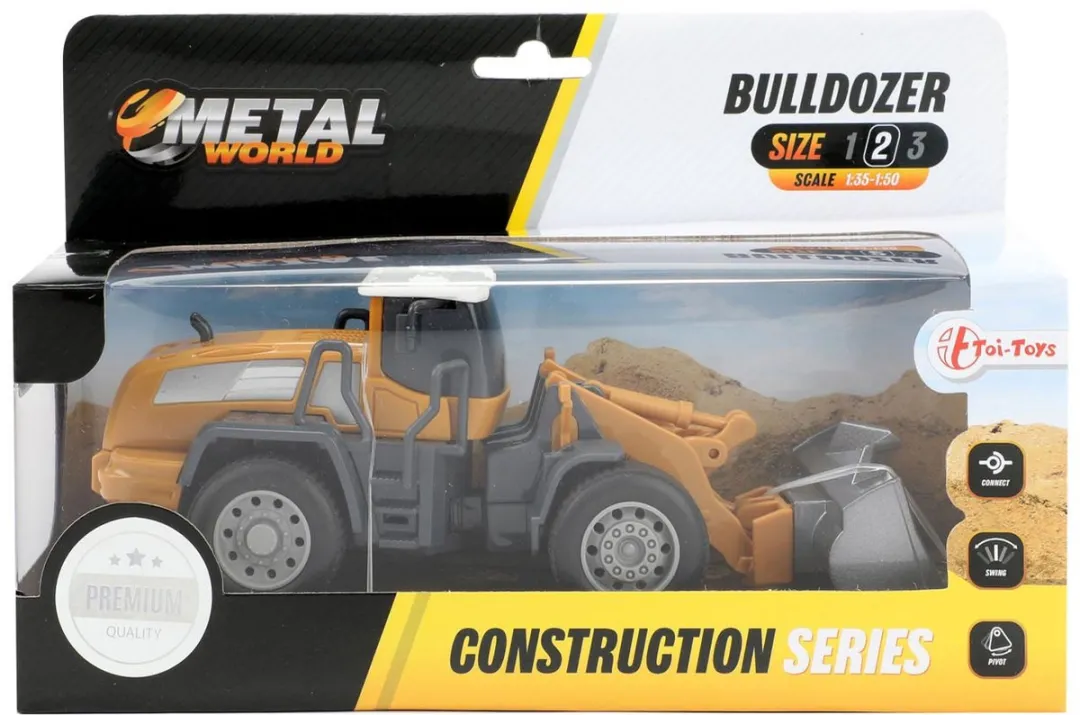 Toi-Toys METAL Bouwvoertuig Wiellader 1:55 21526A - Geel