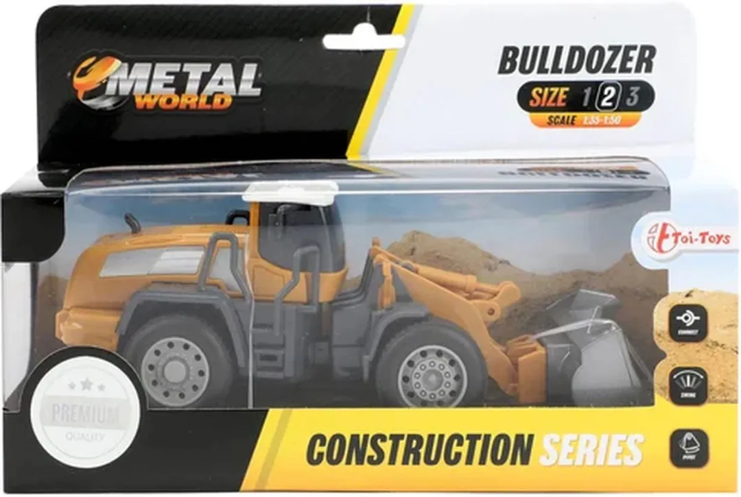 Toi-Toys METAL Bouwvoertuig Wiellader 1:55 21526A - Geel