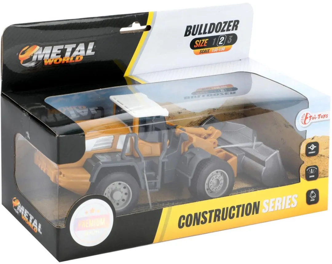 Toi-Toys METAL Bouwvoertuig Wiellader 1:55 21526A - Geel
