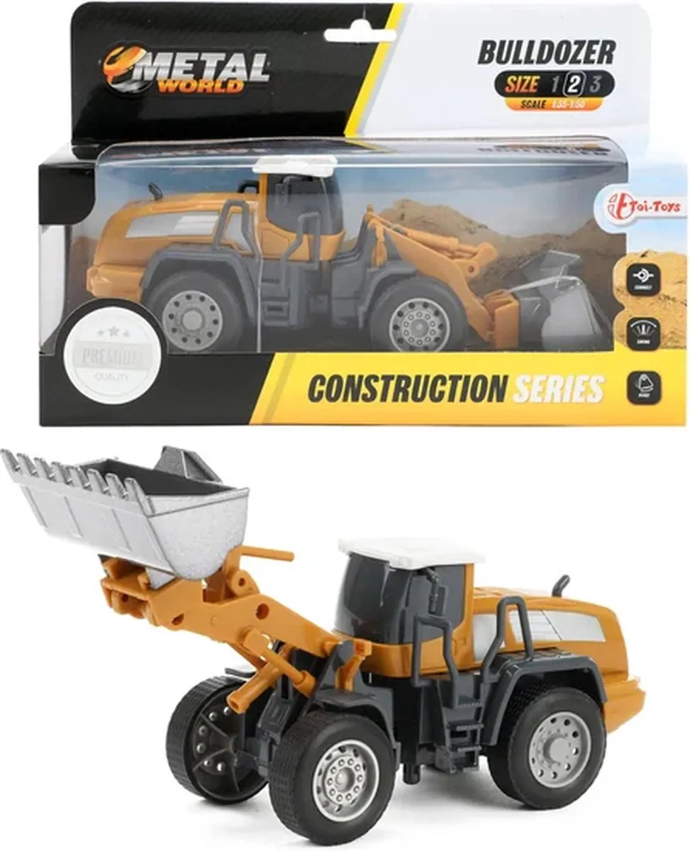 Toi-Toys METAL Bouwvoertuig Wiellader 1:55 21526A - Geel