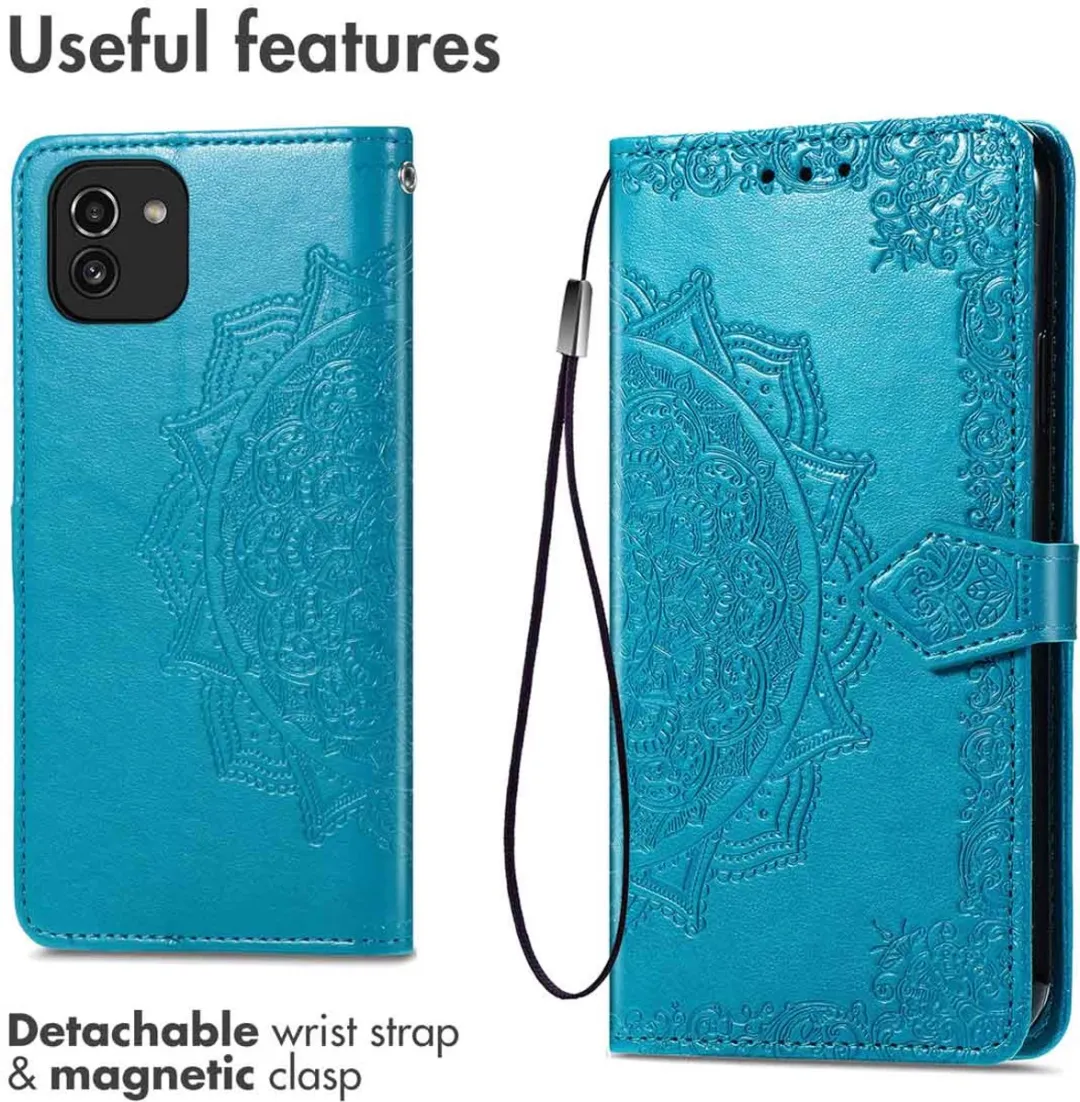 Imoshion Mandala Bookcase Hoesje Samsung Galaxy A03 - Turquoise