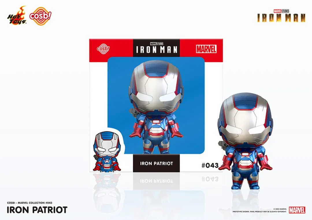 Hot Toys Iron Patriot Marvel Iron Man Cosbaby - Limited - Multicolor