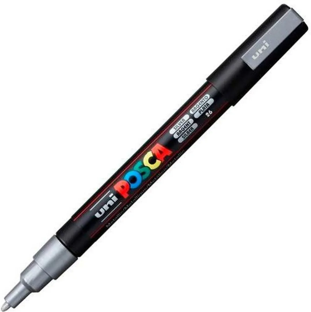 Posca PC-3M Fine Tip Verfstiften - Zilver - 6 Stuks