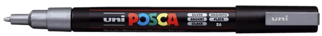 Posca PC-3M Fine Tip Verfstiften - Zilver - 6 Stuks