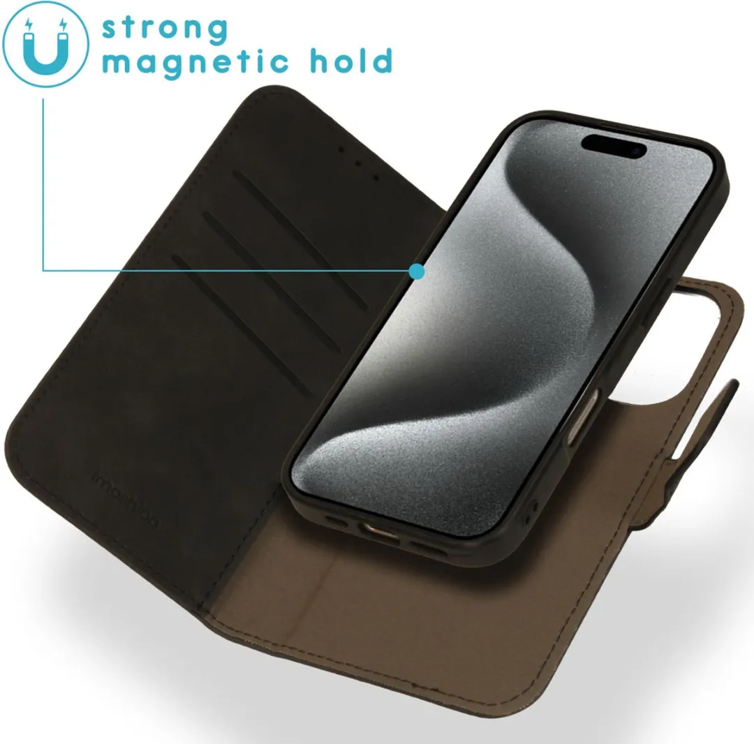 Imoshion Hoesje iPhone 16 Pro 2-in-1 Bookcase - 3 Pasjes - Zwart