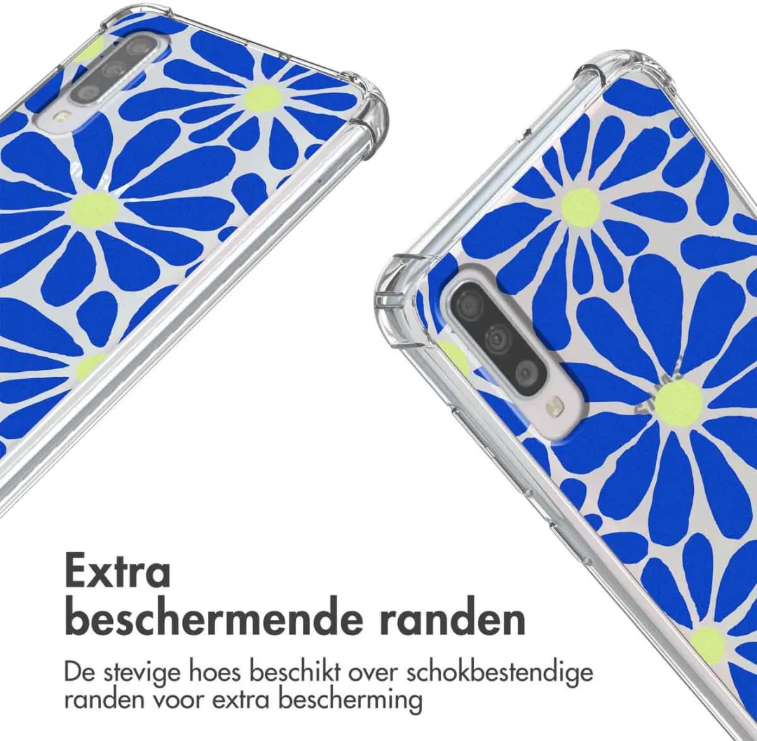 Imoshion Hoesje Samsung Galaxy A70 Cobalt Blue Flowers Connect