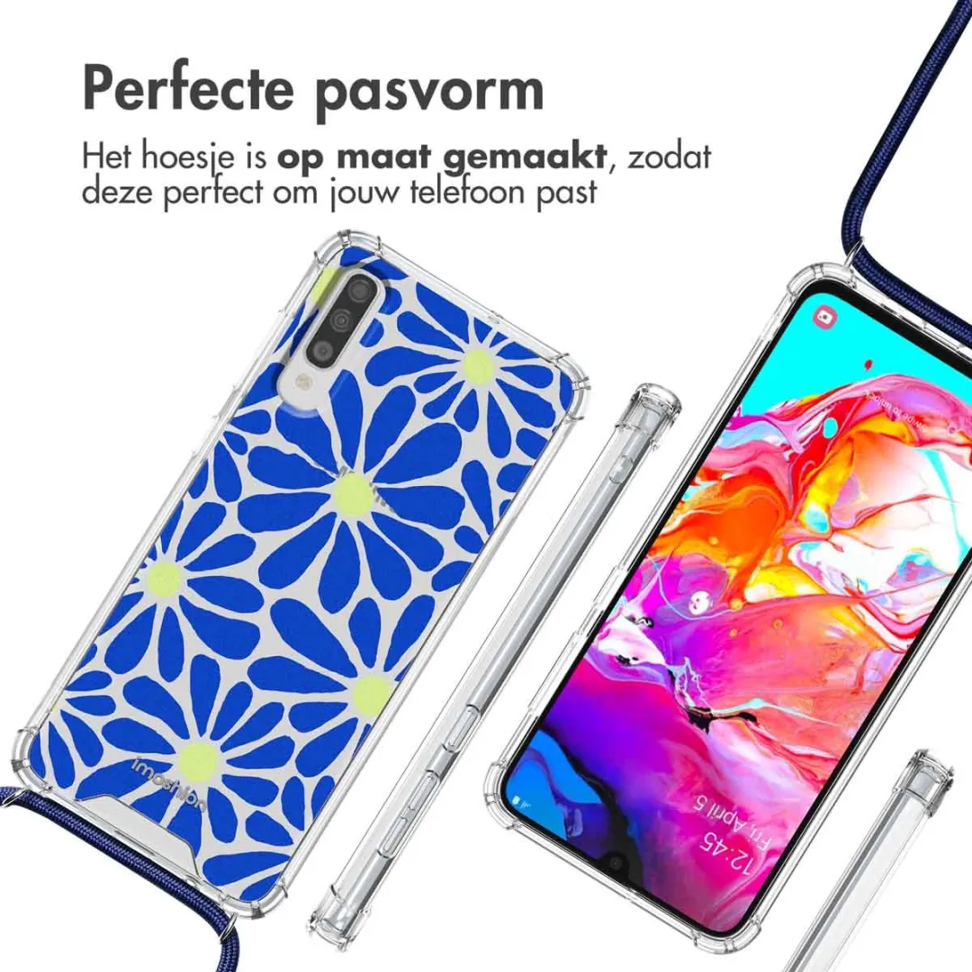 Imoshion Hoesje Samsung Galaxy A70 Cobalt Blue Flowers Connect