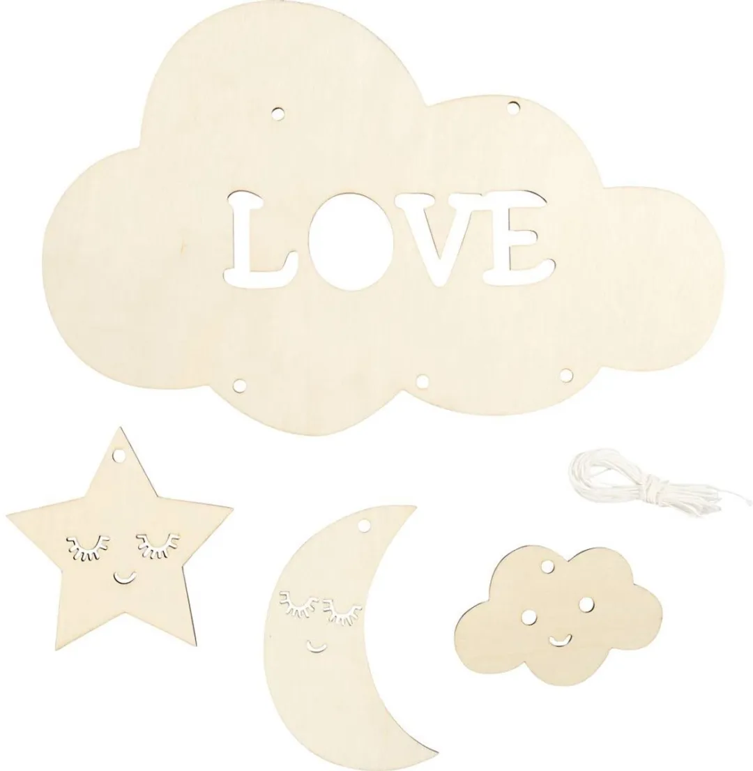 Creativ Company Houten Mobiel Nacht 28cm - Multicolor