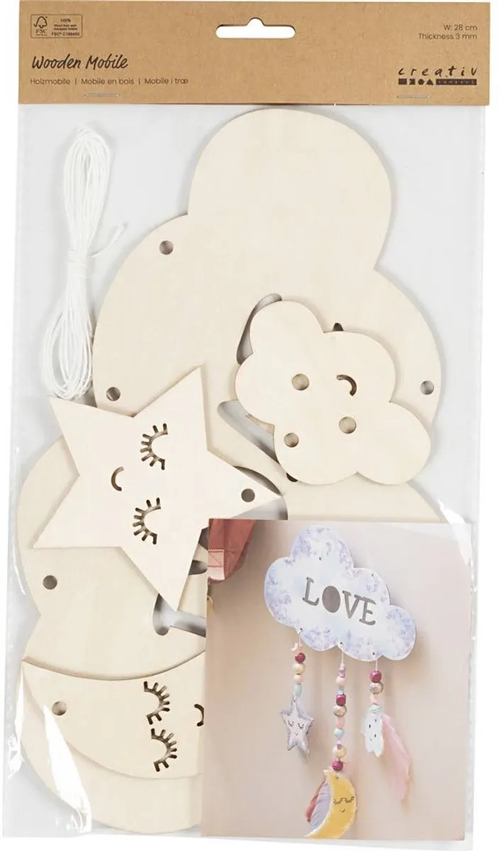Creativ Company Houten Mobiel Nacht 28cm