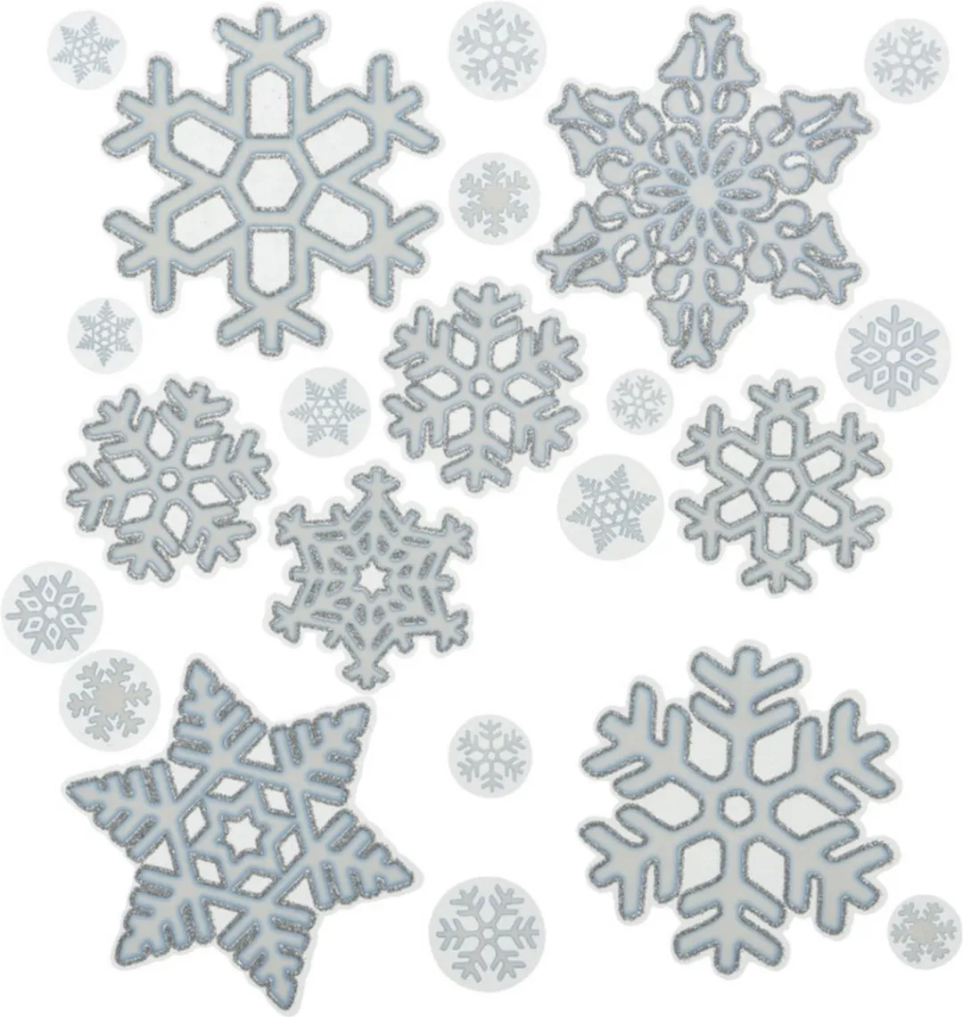 Decoris Kerst Raamstickers Sneeuwvlok 30x46cm