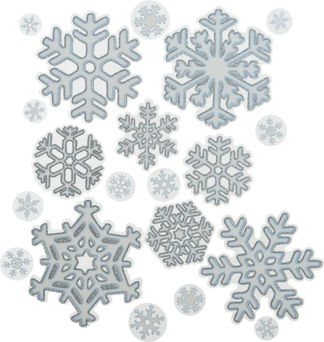 Decoris Kerst Raamstickers Sneeuwvlok 30x46cm - 2 Stuks - Wit