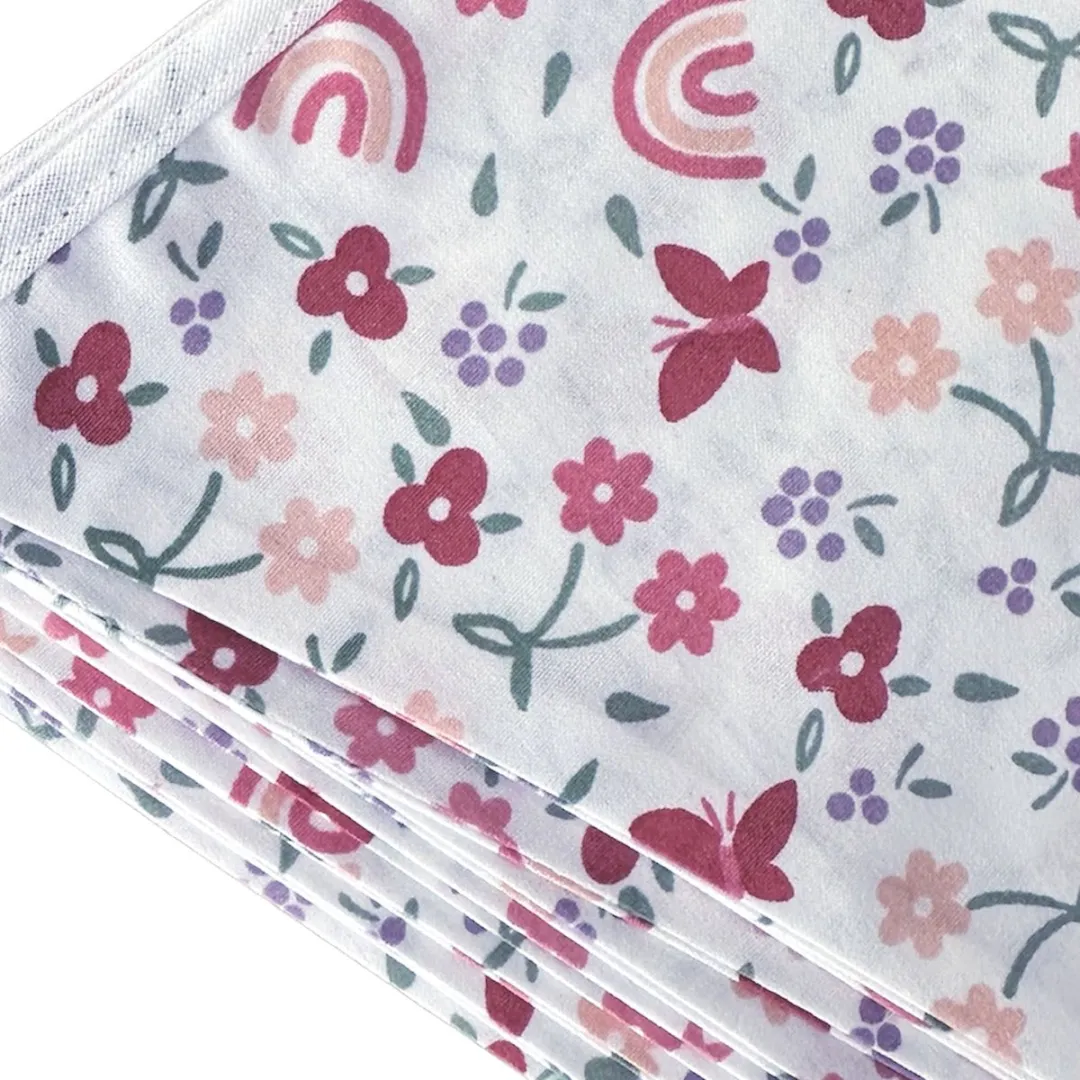 BINK Bedding Stoffen Slinger Linde - 5m - 9 Vlaggetjes - Wit/Lila/Groen/Peach/Rood/Roz
