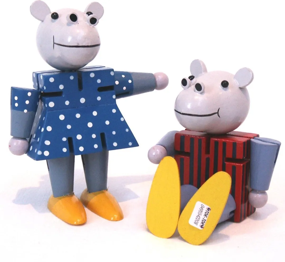 Charl's Toys Nijlpaard Puzzelpoppetjes Paar