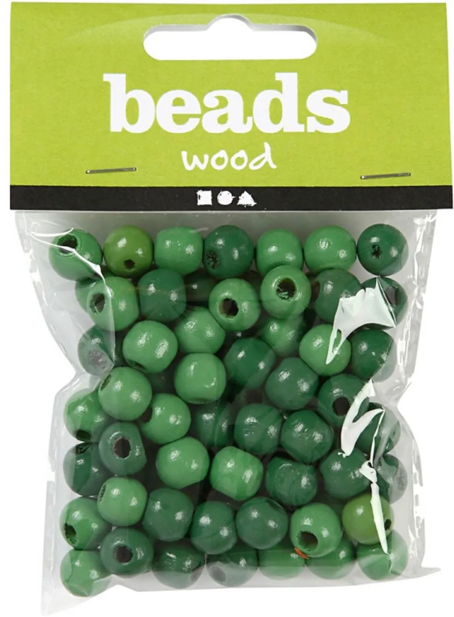 Creativ Company Houten Kralen 12mm - Groen - 40 Stuks