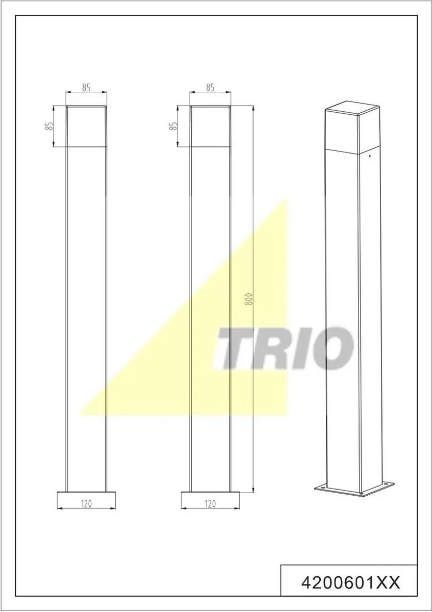 Trio Hudson Tuinpadverlichting 80cm - IP44 - Antraciet - afbeelding 3 van 6