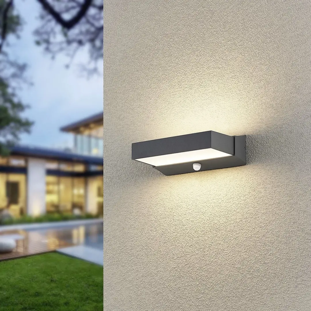 TRIO CUANDO - Wandlamp - Antraciet - incl. 1x SMD 11W - Bewegingssensor - Buitenverlichting - IP54 - afbeelding 2 van 6