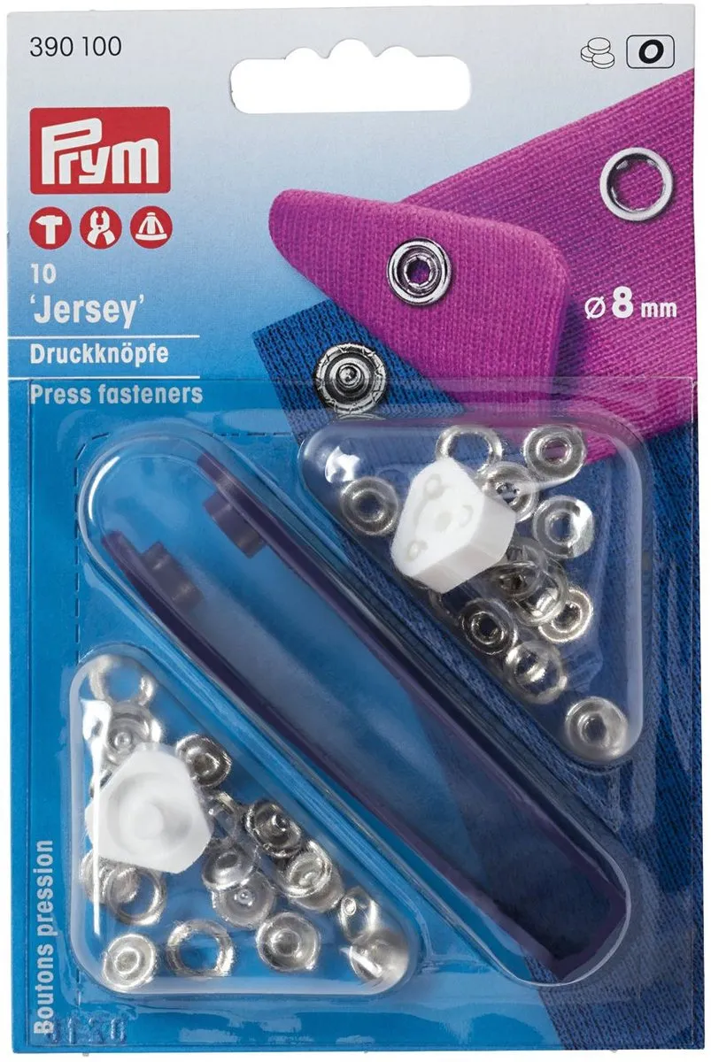 Prym Jersey Drukknopen 8mm Zilverkleur - 10 Stuks