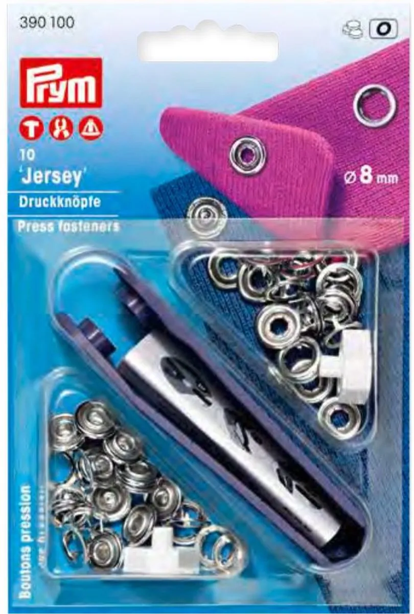 Prym Jersey Drukknopen 8mm Zilverkleur