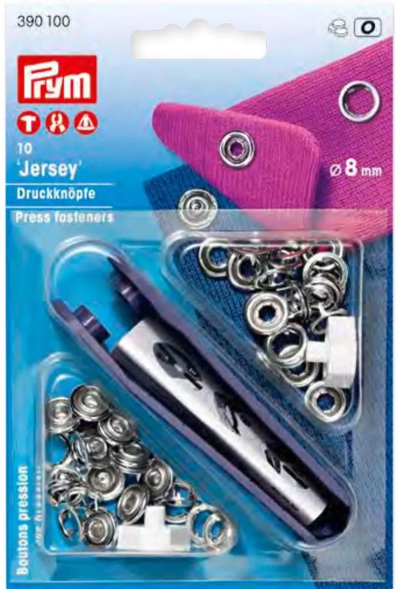 Prym Jersey Drukknopen 8mm Zilverkleur - 10 Stuks