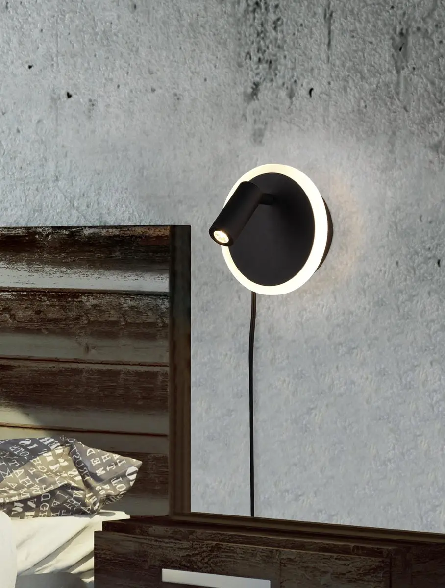 TRIO JORDAN - Wandlamp - Zwart mat - incl. 1x SMD 5 W - - afbeelding 4 van 6