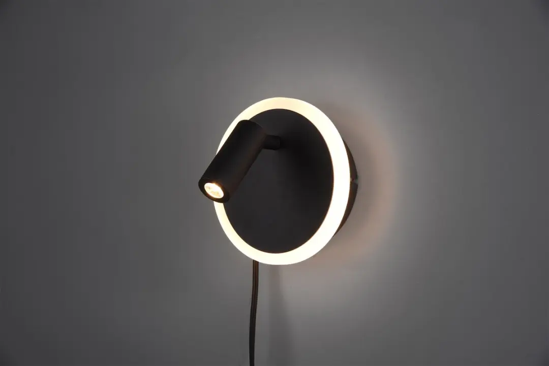 TRIO JORDAN - Wandlamp - Zwart mat - incl. 1x SMD 5 W - - afbeelding 6 van 6