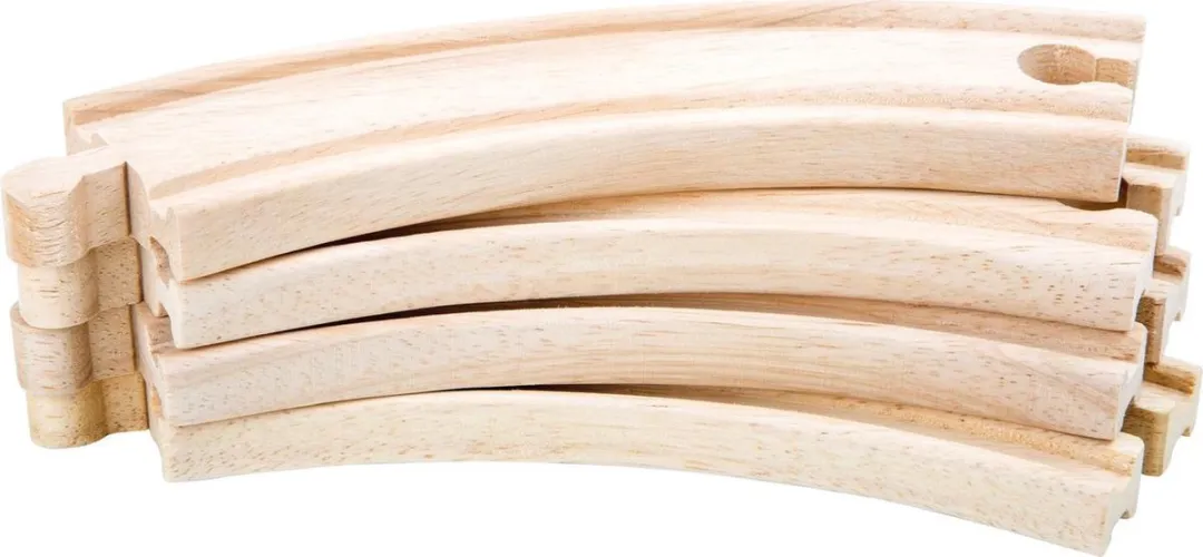Small Foot Curved Railway Tracks - 4 Stuks - Licht Bruin