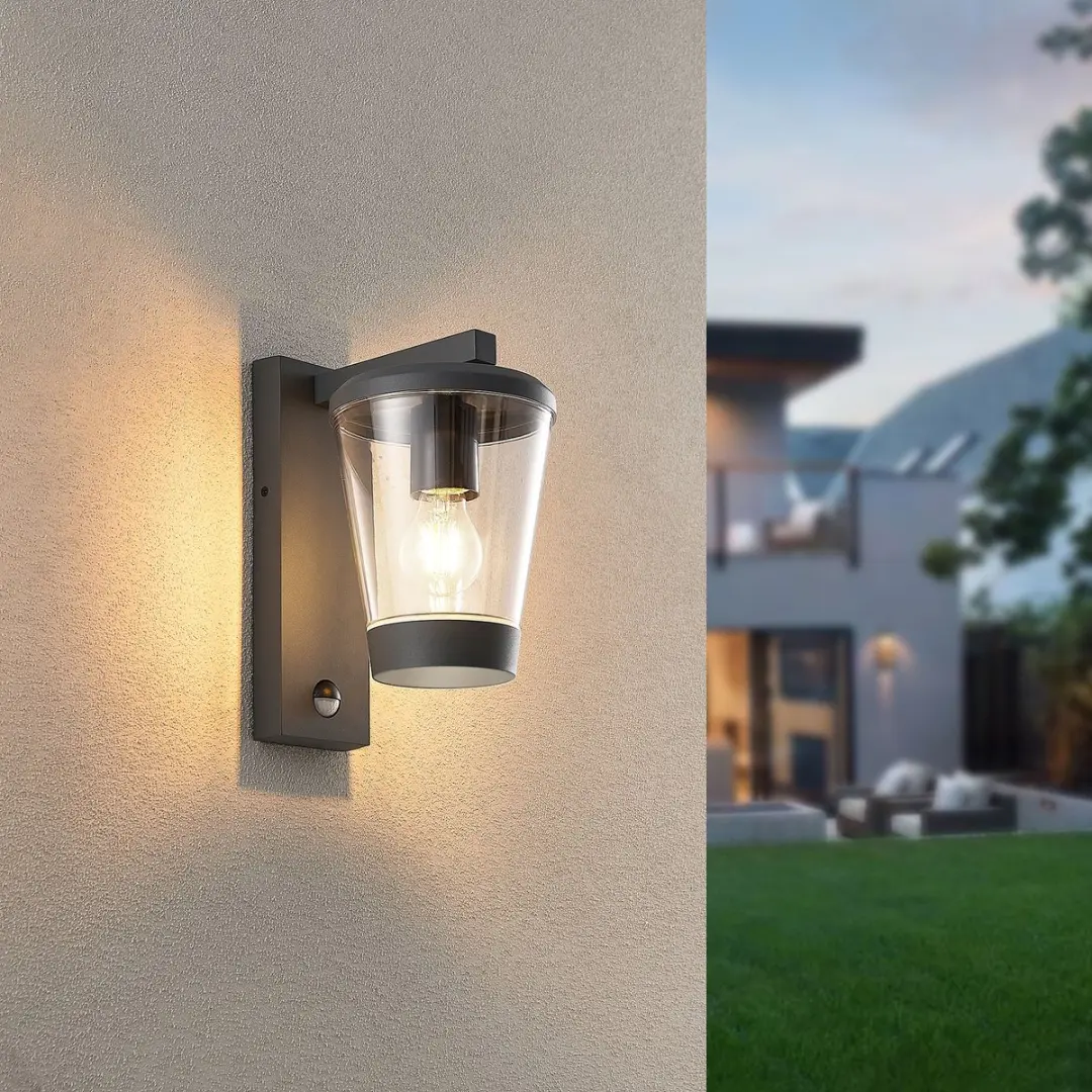 Trio Cavado Sensor Buitenwandlamp - Antraciet - IP44 - afbeelding 3 van 6