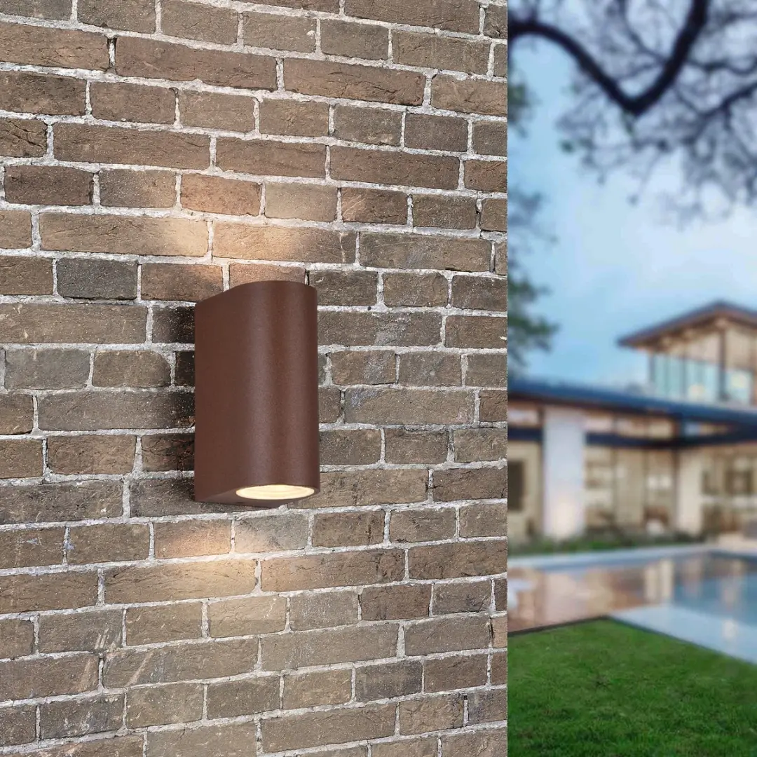 Trio ROYA Buitenwandlamp 2-lichts - IP44 - Roestkleur - afbeelding 2 van 6