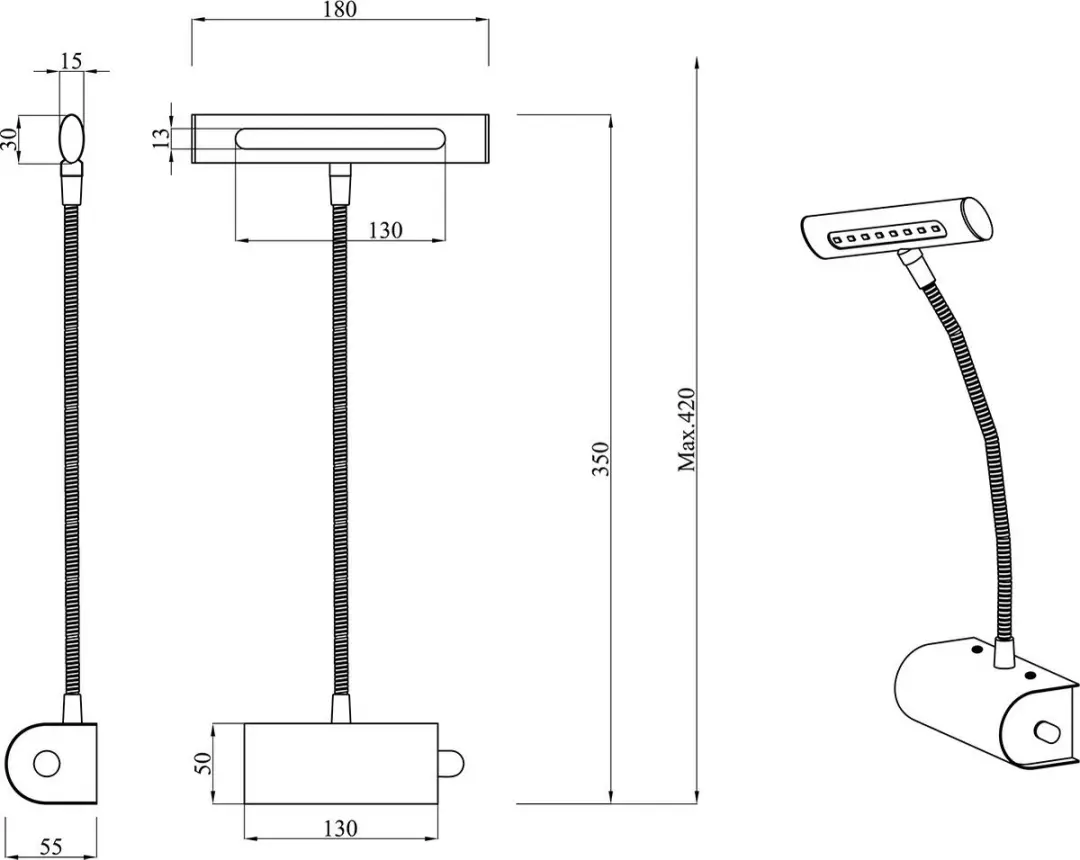 TRIO CURTIS - Wandlamp - Zwart mat - incl. 1x SMD 4 W - Schemersensor - afbeelding 5 van 6