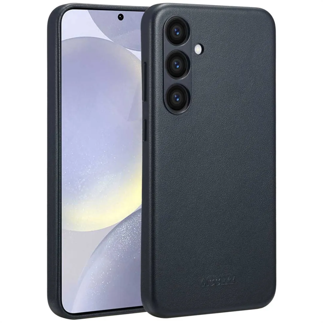 Accezz Hoesje Samsung Galaxy S24 Plus - Magnetische Leather Backcover Black