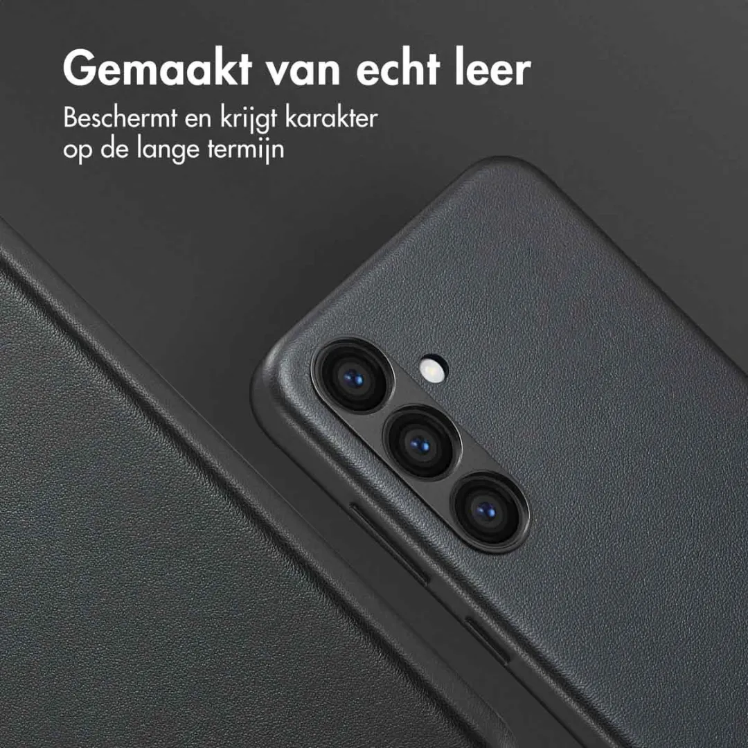 Accezz Hoesje Samsung Galaxy S24 Plus - Magnetische Leather Backcover Black