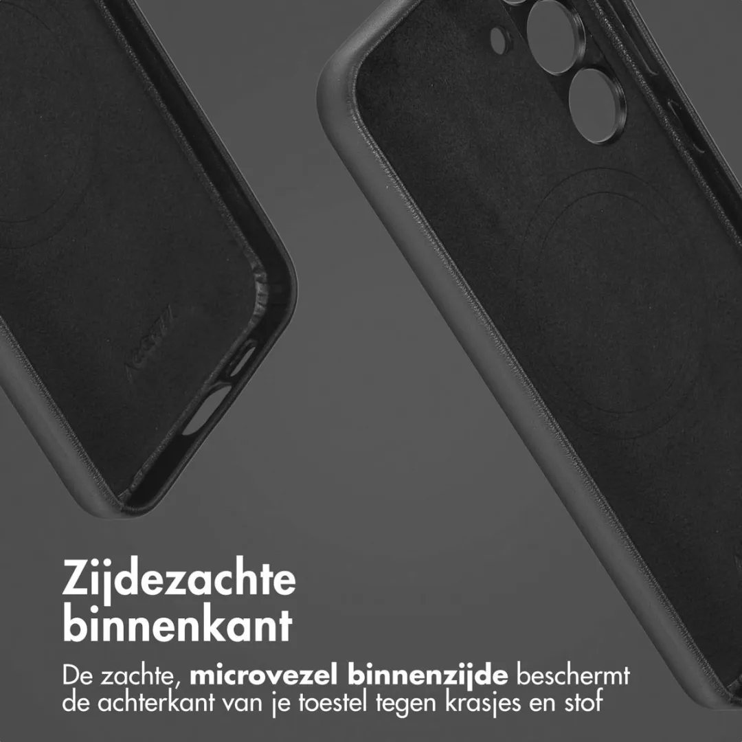 Accezz Hoesje Samsung Galaxy S24 Plus - Magnetische Leather Backcover Black