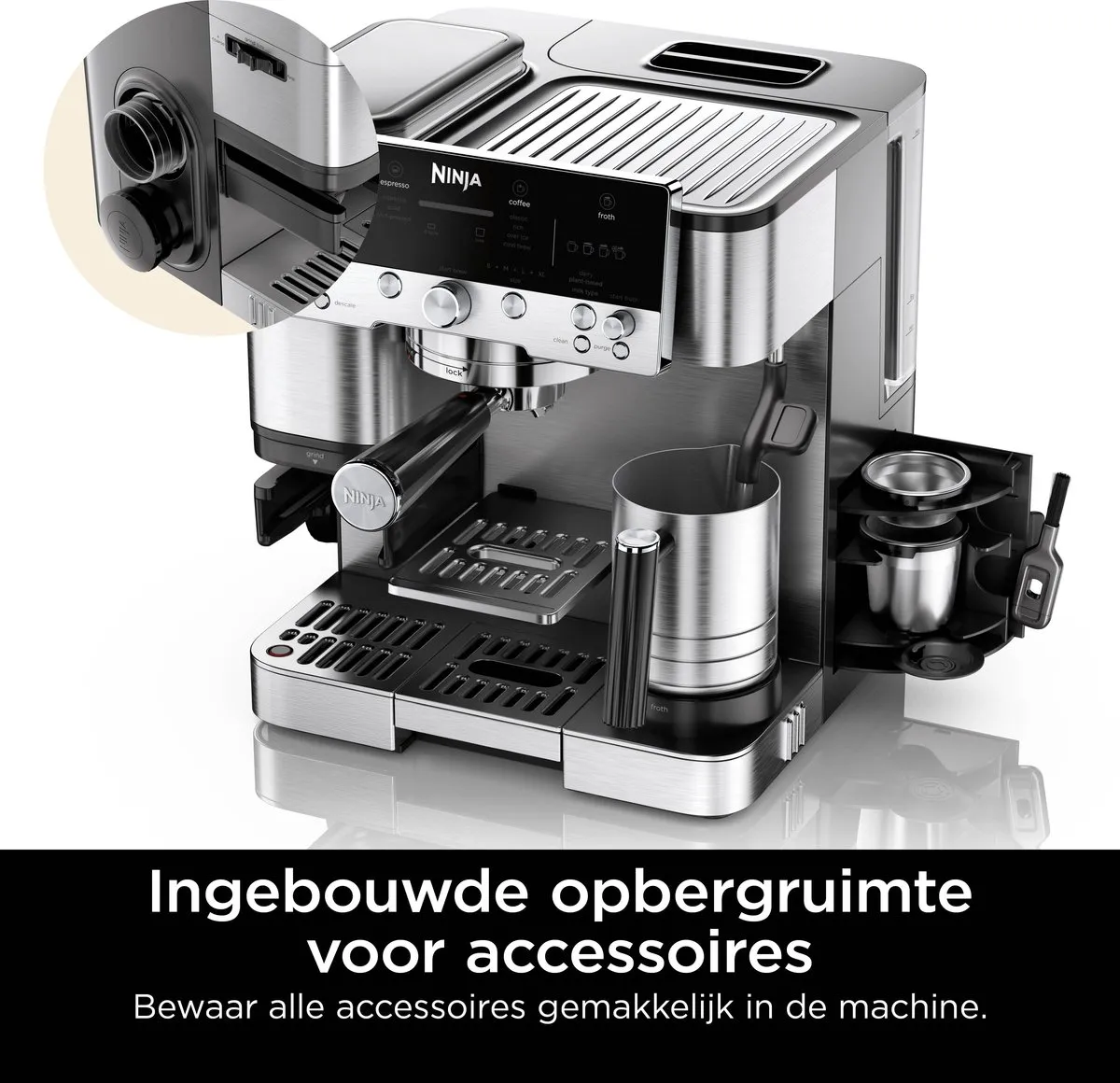 Ninja Luxe Café Premier 3-in-1 Espressomachine en Filterkoffiezetapparaat met Melkopschuimer - ES601EU