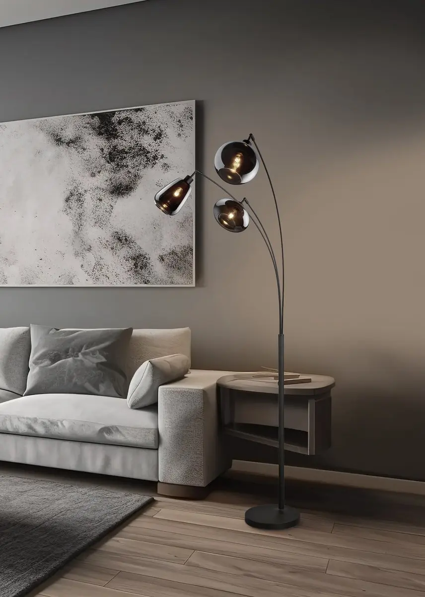 TRIO Lumina Vloerlamp 3x E14 - Zwart - afbeelding 5 van 6