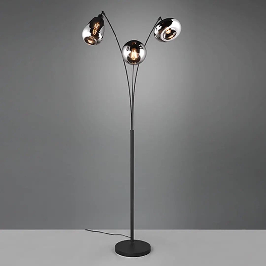 TRIO Lumina Vloerlamp 3x E14 - Zwart - afbeelding 3 van 6