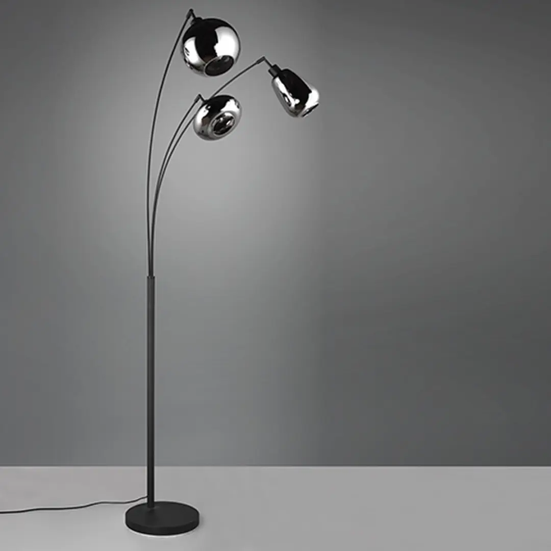 TRIO Lumina Vloerlamp 3x E14 - Zwart - afbeelding 2 van 6